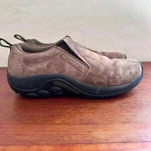 Merrell Jungle Moc Men's Slip On Shoes - Size 8 Lightly Used Brown Suede Leather